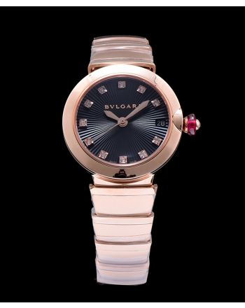 Bulgari golden stainless steel and diamond watch Black