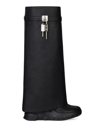 Givenchy Women's Shark Lock Biker Boots In Grained Leather